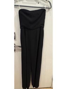 Halston Heritage Black Strapless Jumpsuit w/ Pockets- Size 0
